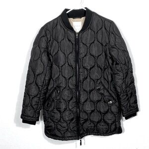 Avec Les Filles Black Quilted Bomber Jacket size medium